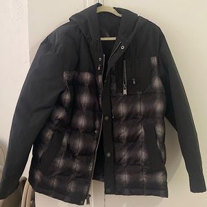 Plaid dark blue boys coat